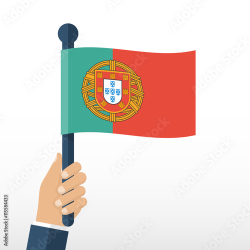 Portuguese flag in hands