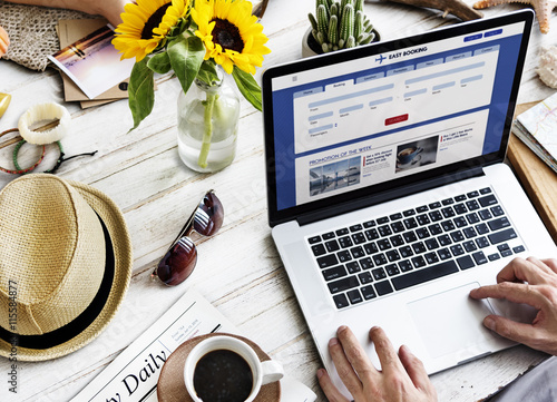Flight Ticket Booking Travel Journey Concept