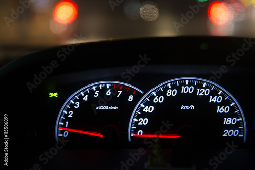 detail of car dashboard auto