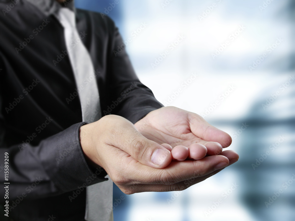 Fototapeta premium Man offer hand and holding