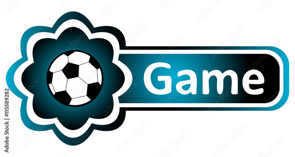 Double icon blue game and ball Double icon blue game and ball