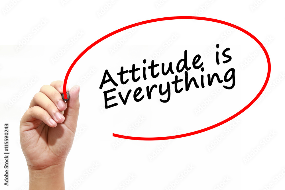 Man Hand writing Attitude is Everything Man Hand writing Attitude is Everything