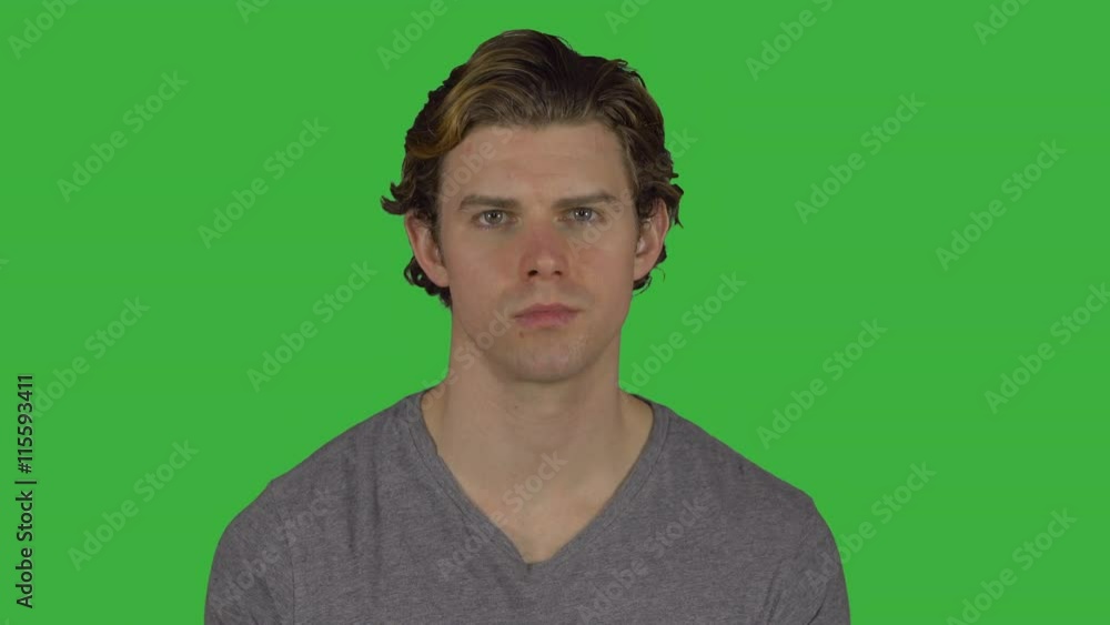 Sad man turns to camera (Green Key) Sad man turns to camera (Green Key)