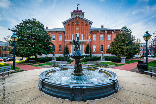 Fountain in front of City Hall, in Frederick, Maryland. photo