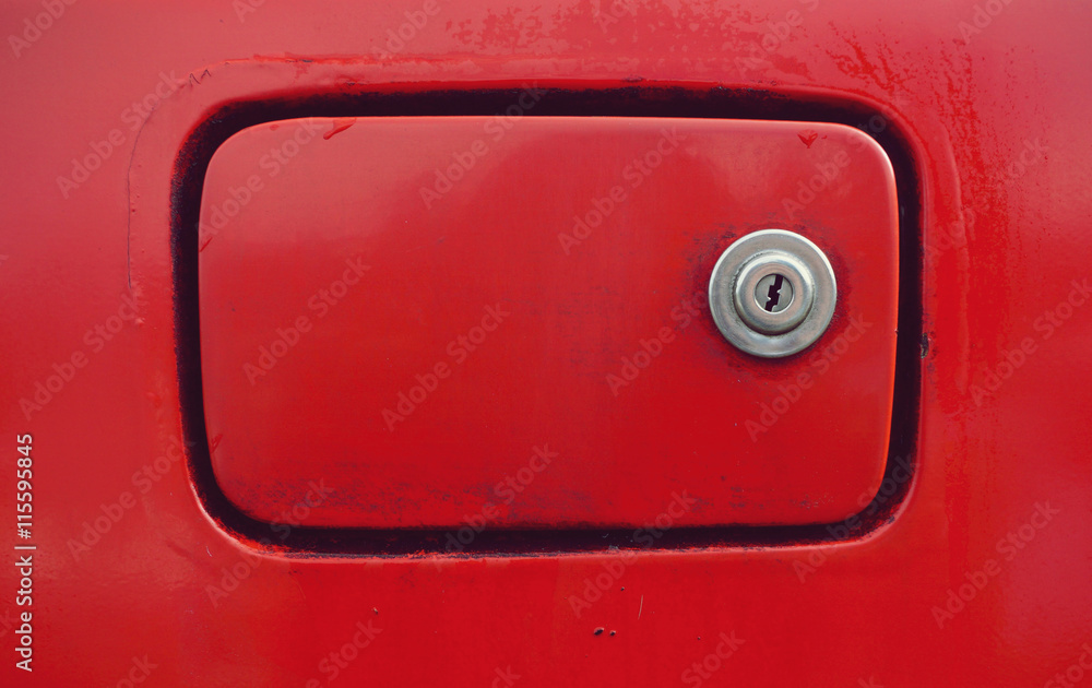 Fototapeta premium Old fuel tank cover of old car