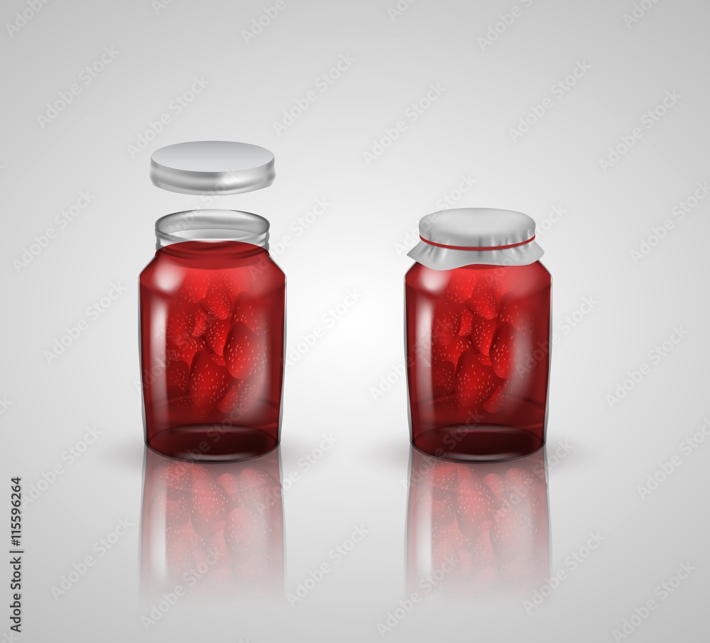 strawberry jam on white background strawberry jam on white background