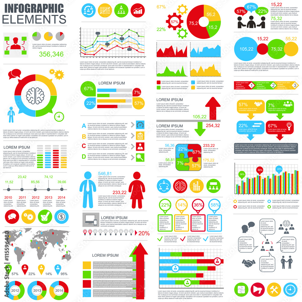 Set of infographic vector design template - obrazy, fototapety, plakaty 