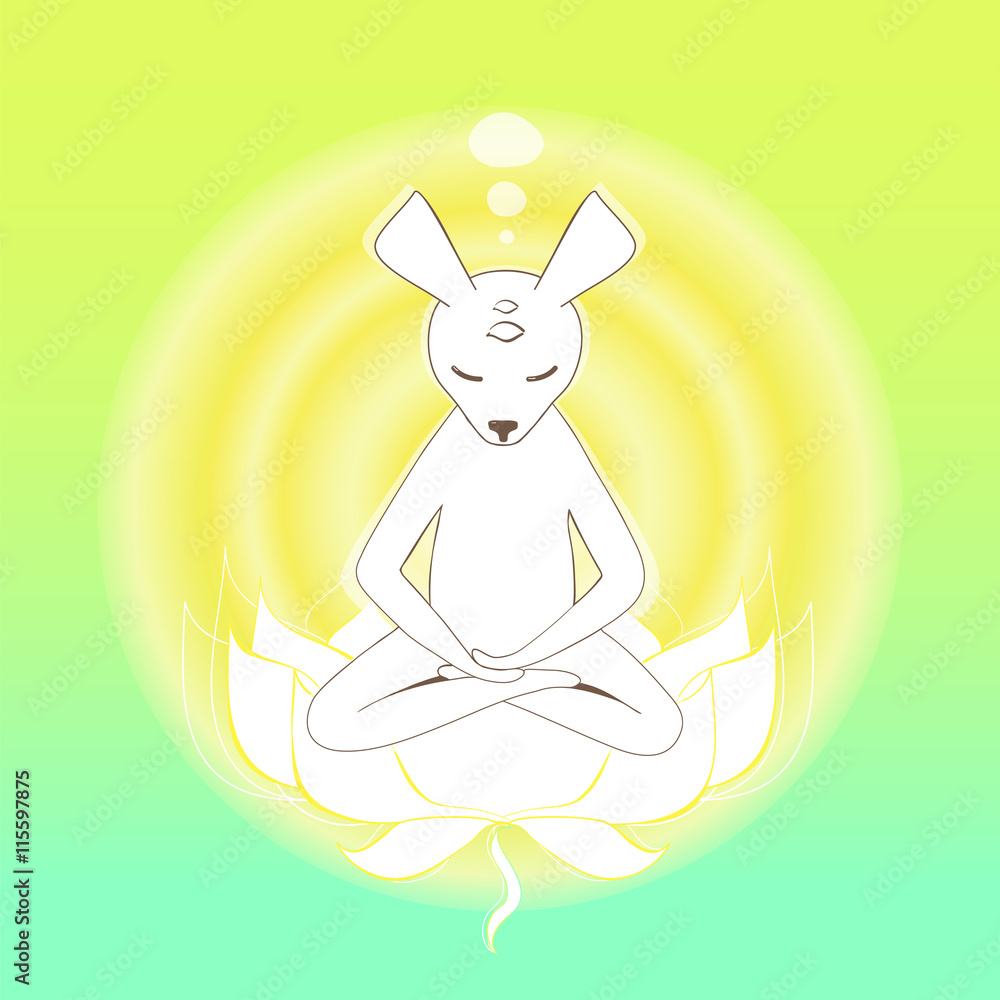 Meditating mouse in the lotus Meditating mouse in the lotus