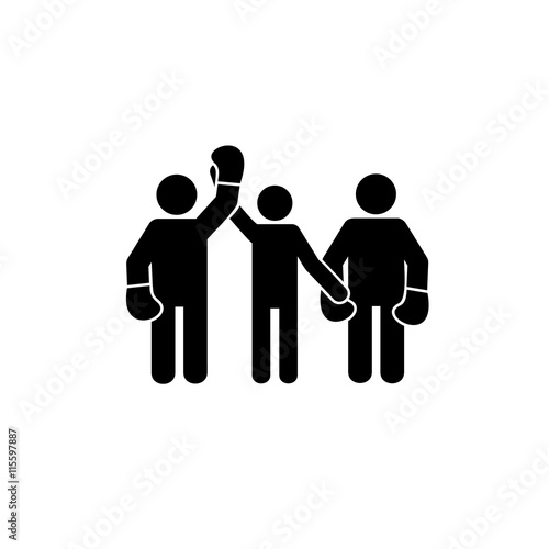 Referee and Boxers as Boxing Concept Icon