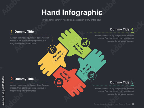 Flat business presentation vector slide template with diagram