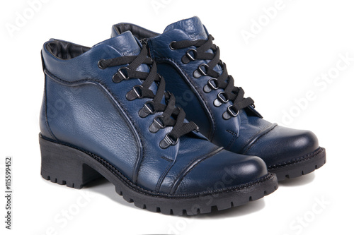 all-weather blue shoes isolated on a white background