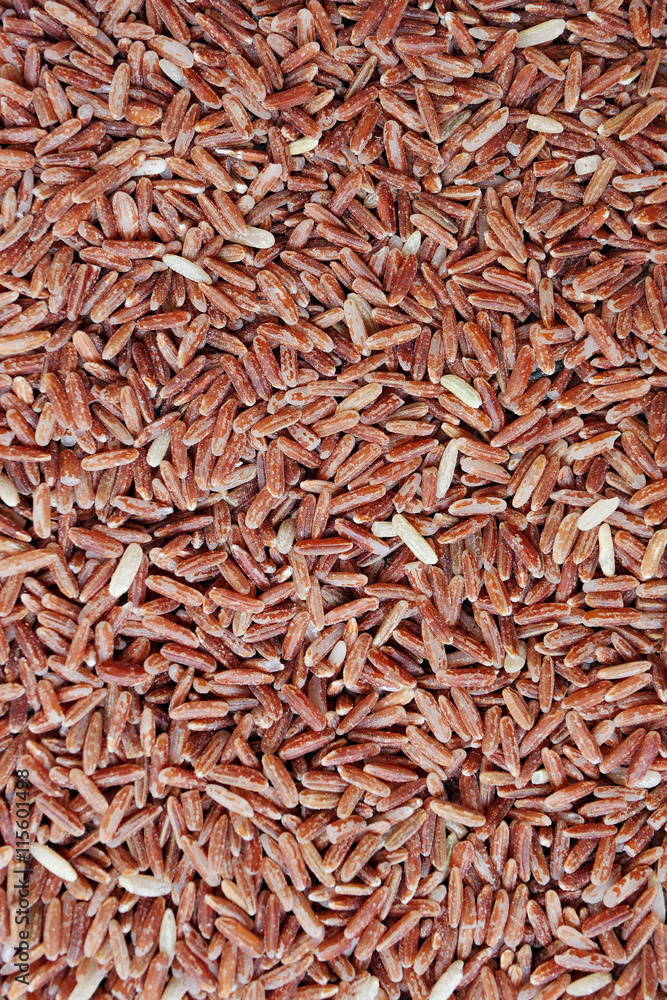 red or brown rice background close up shot