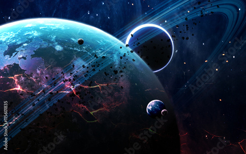 Universe scene with planets...