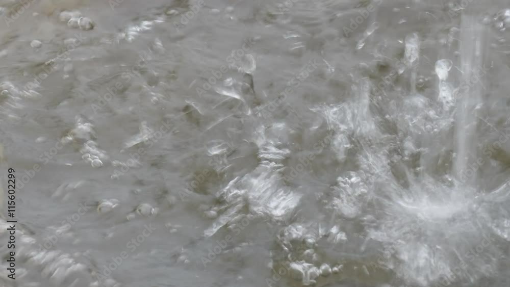 Rain. The water flow. The bubble on water Rain. The water flow. The bubble on water