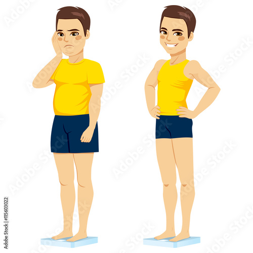 Illustration of sad fat man...