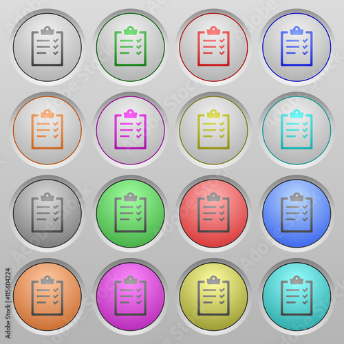 Task list plastic sunk buttons