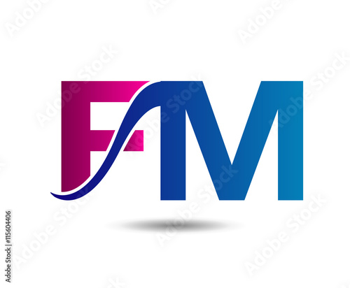 Letter FM logo vector
