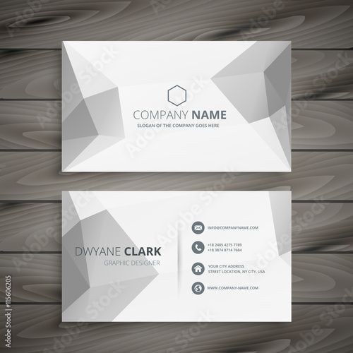 gray polygonal business card