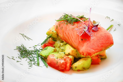 Cuadro en lienzo salmon with sorrel sauce