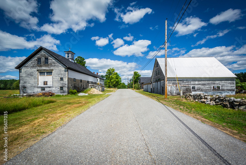 Old barns along a country road in Allenstown, New Hampshire. photo