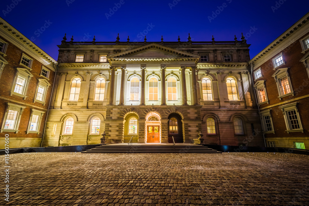 Osgoode Hall at night, in downtown Toronto, Ontario.