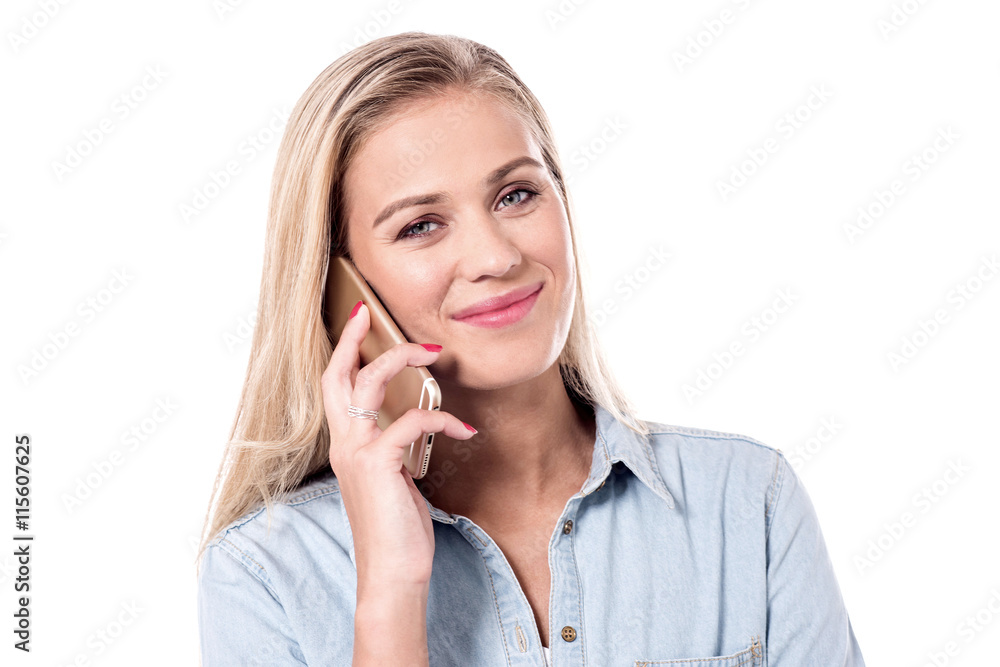 Pretty young woman using mobile phone. Pretty young woman using mobile phone.