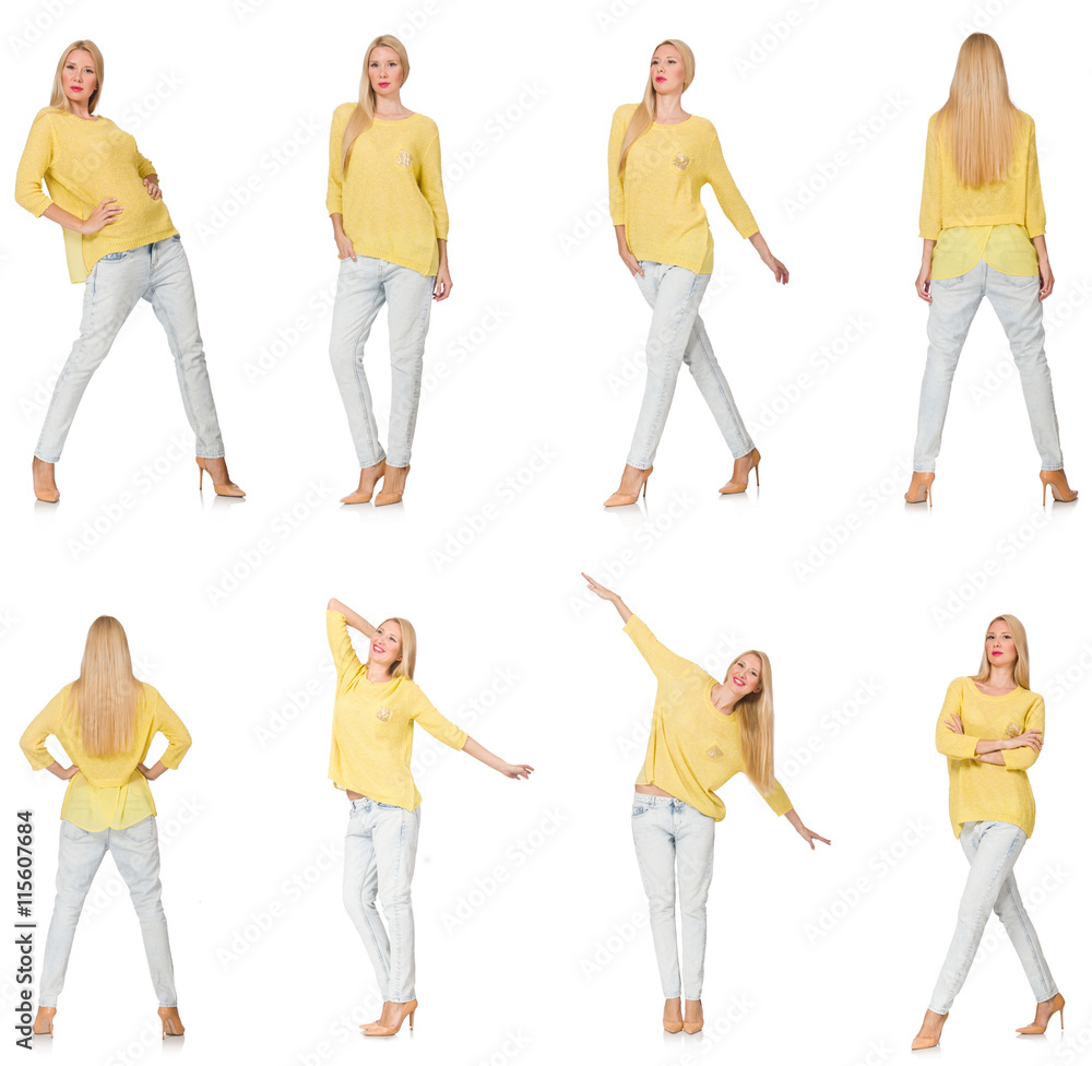 Obraz premium Composite photo of woman in various poses