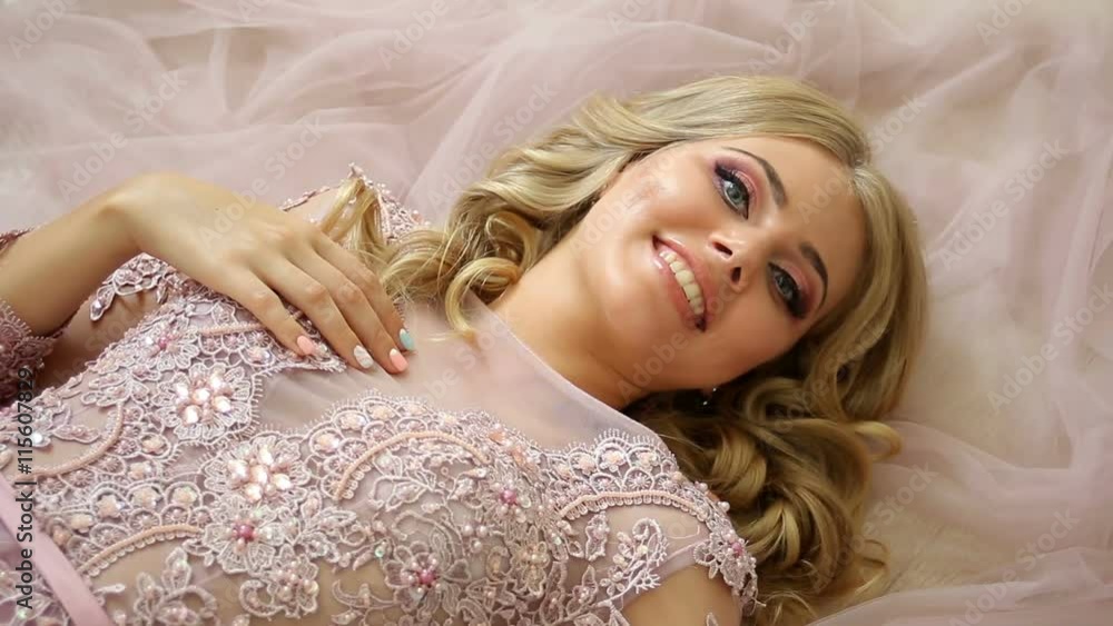 young sexy blonde girl in Lacy pink dress young sexy blonde girl in Lacy pink dress