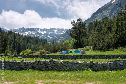 Tents during summer in Pirin mountain (Bulgaria)