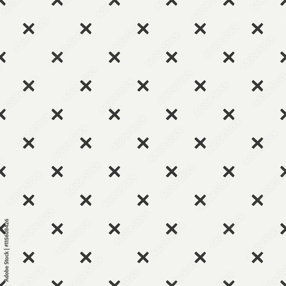Hand drawn geometric seamless ink pattern with brush strokes. Wrapping paper. Abstract vector background. Round brush strokes. Texture with crosses or pluses. Dry brush. Rough edges ink illustration. Hand drawn geometric seamless ink pattern with brush strokes. Wrapping paper. Abstract vector background. Round brush strokes. Texture with crosses or pluses. Dry brush. Rough edges ink illustration.