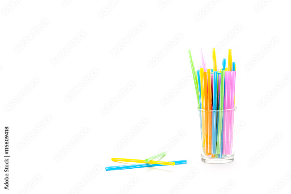 Glass and drinking straws