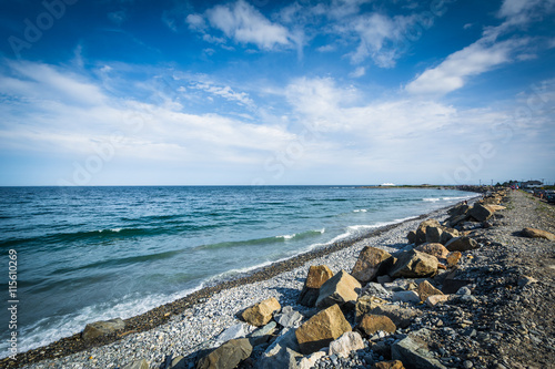 Rocky coast at Rye Harbor State Park, in Rye, New Hampshire. photo