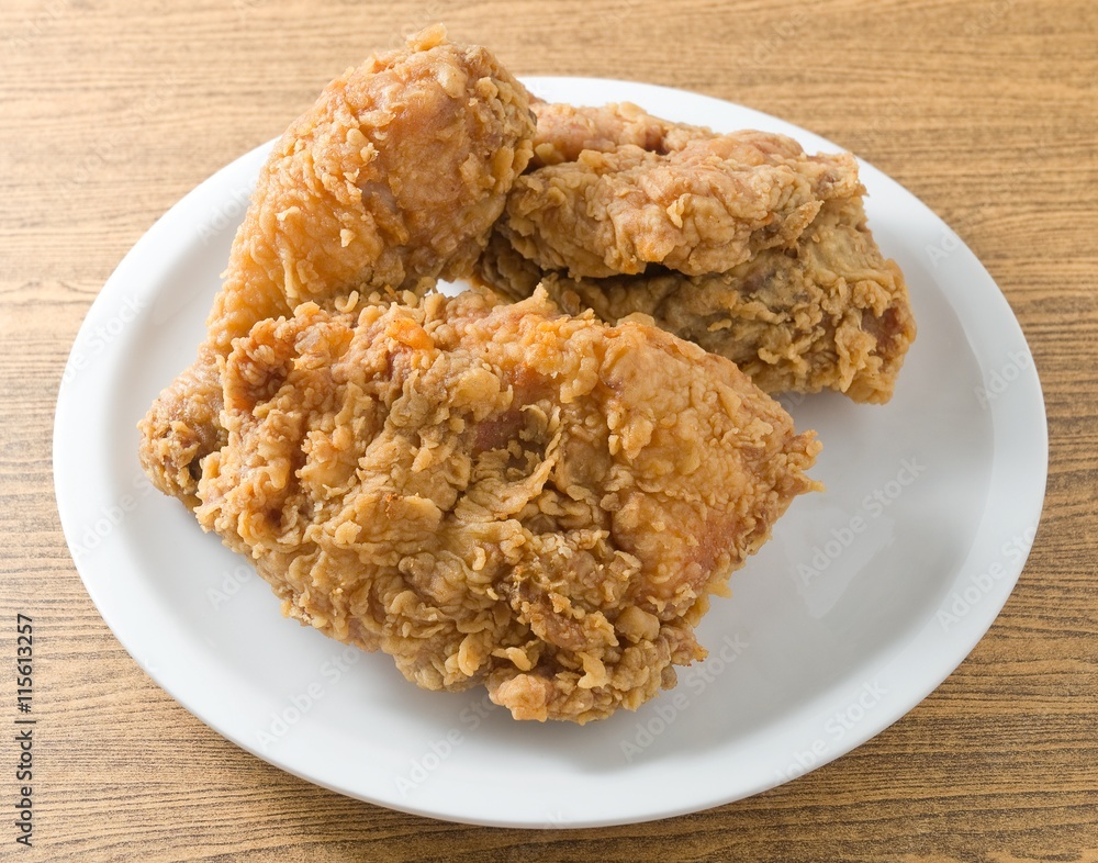Deep Fried Chicken on A White Dish Deep Fried Chicken on A White Dish