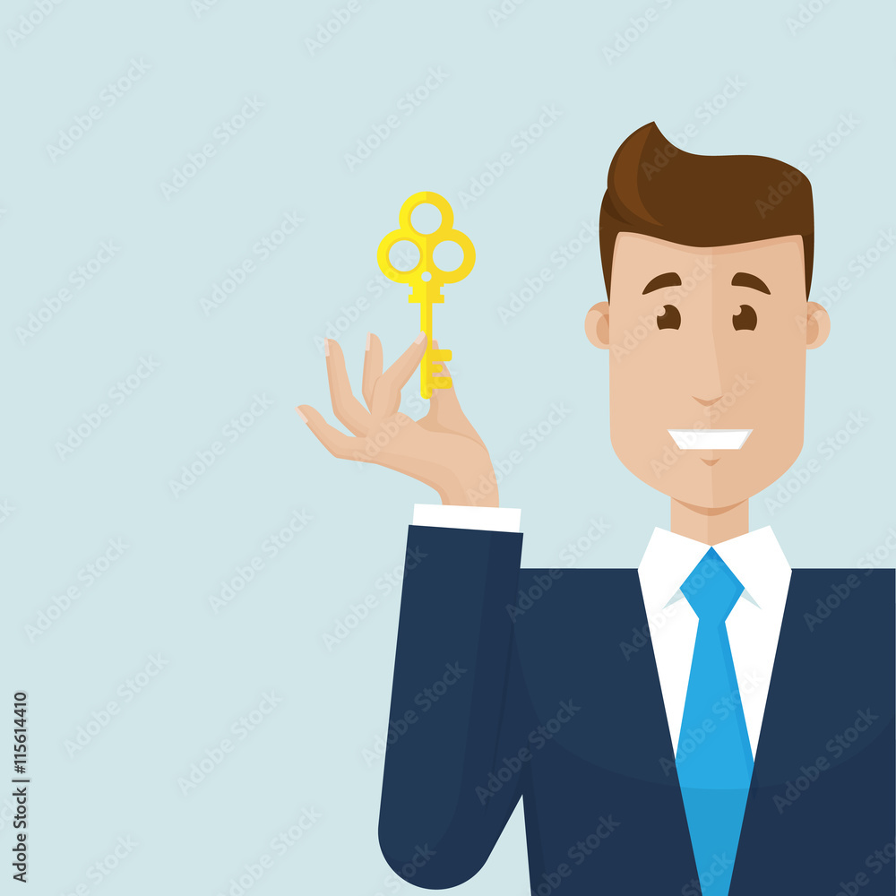 Businessman find a key to success Businessman find a key to success