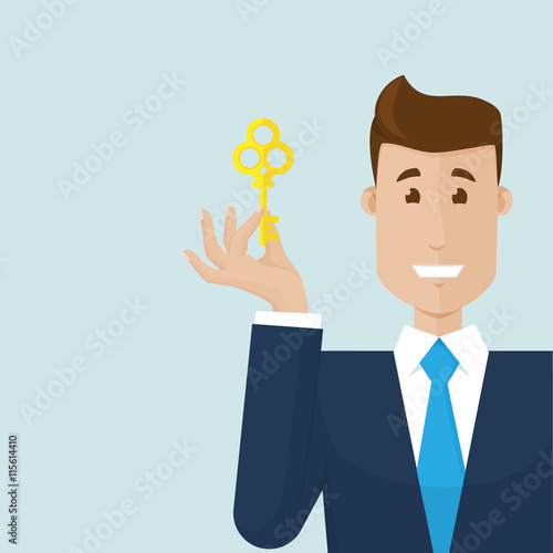 Businessman find a key to success