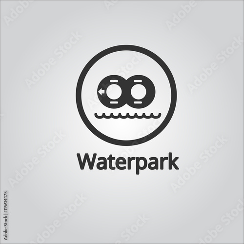 Waterpark icon logo silhouette vector