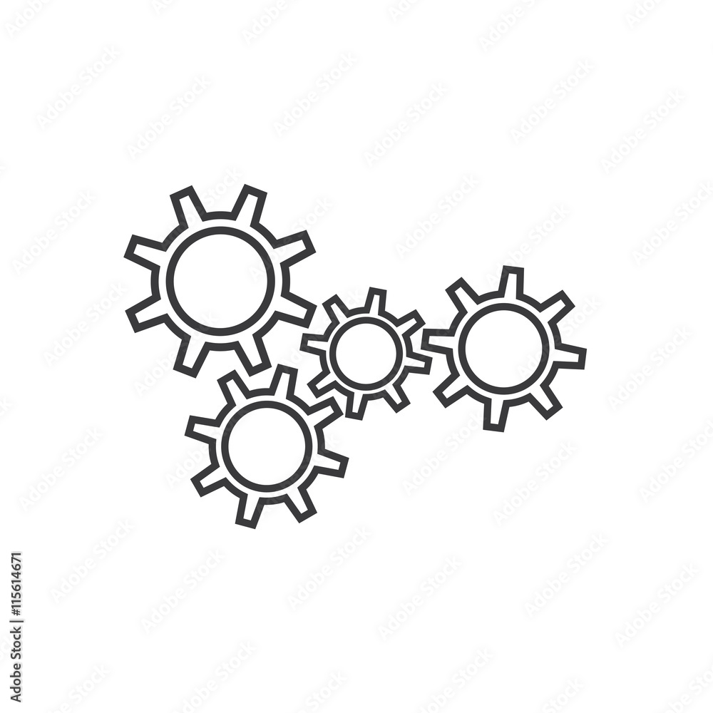 Gear Icon Isolated on White Background.