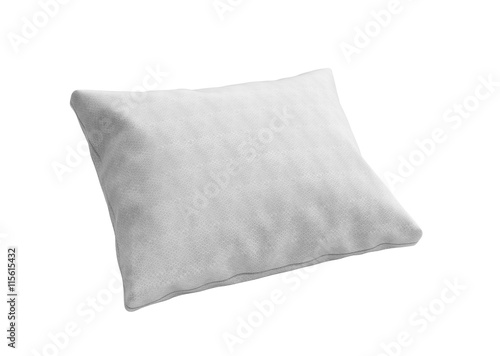 close up of a clasic white pillow 3d render on white background