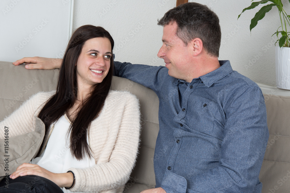 Father with his loving daughter at home Father with his loving daughter at home