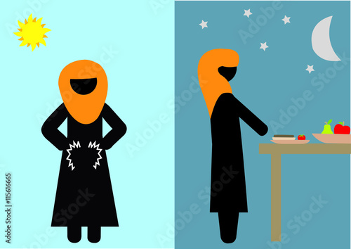 Illustration Ramadan; Opferfest; Religion; Islam; Fastenbrechen; Moslems; Hunger; fasten; Kultur