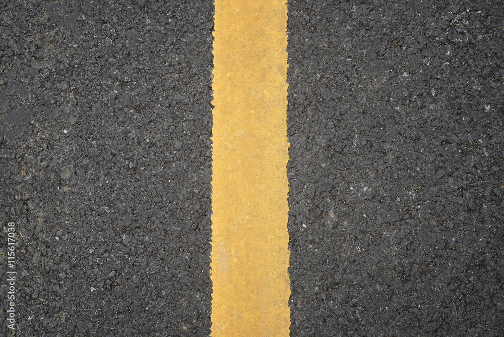 Fototapeta premium Yellow line on road
