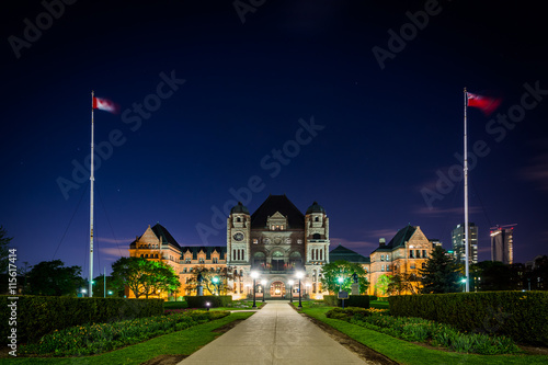 Obraz na plátně The Legislative Assembly of Ontario at night, at Queen's Park, i
