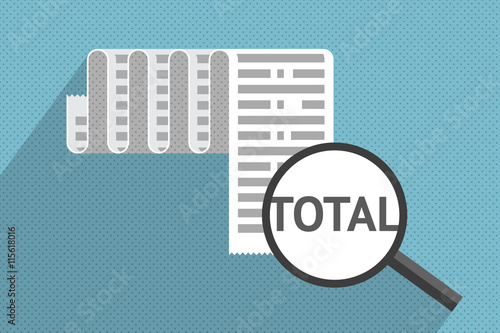 Receipt with total sum. Purchases and expenses photo