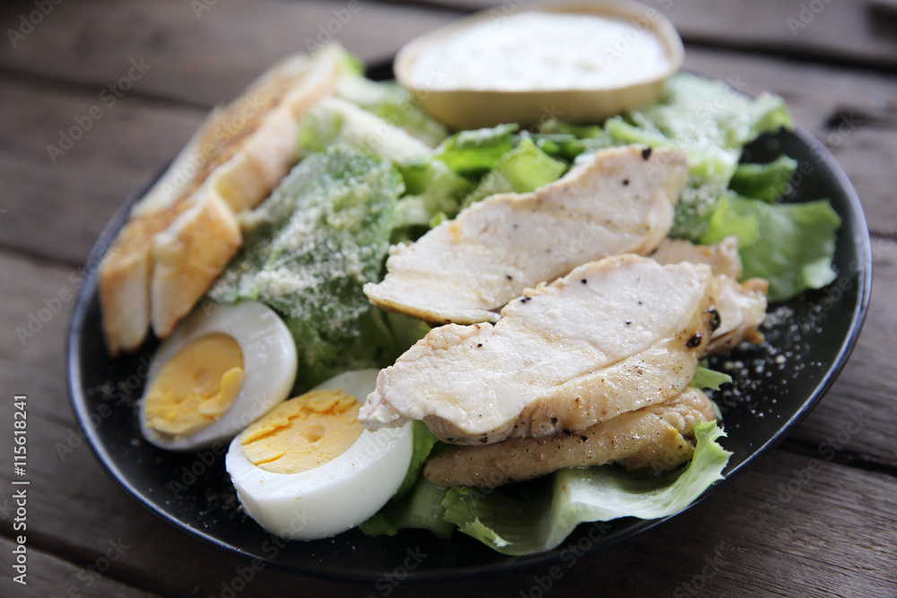 Fresh salad with chicken breast