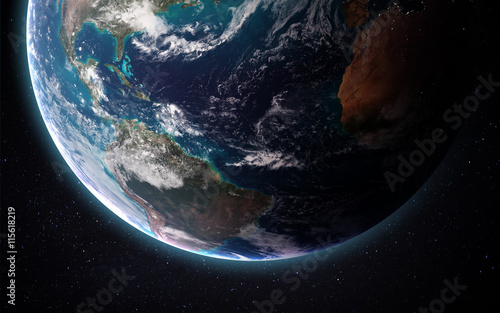 The Earth from space showing all they beauty. Extremely detailed image  including elements furnished by NASA. Other orientations and planets available.