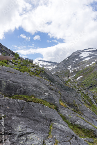 The beautiful view from the Trollstigen road between the mountains, Norway. photo