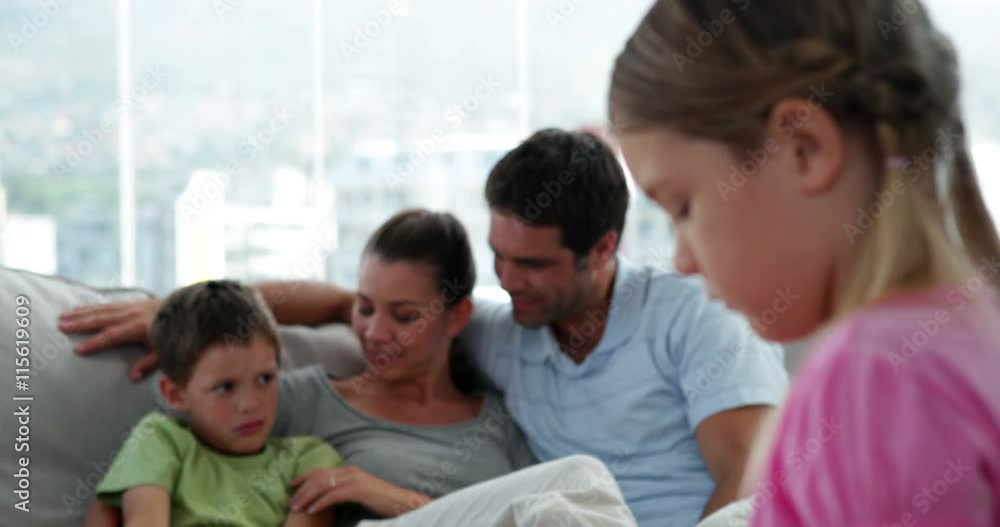 Little girl feeling left out of her family Little girl feeling left out of her family