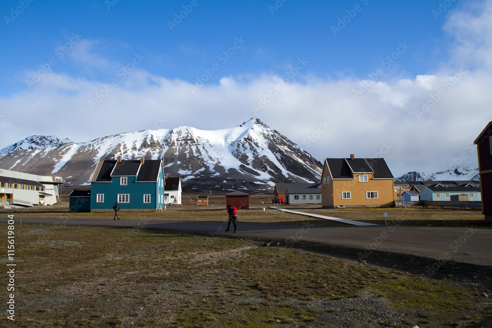 ny alesung in the svalbard island near north pole
