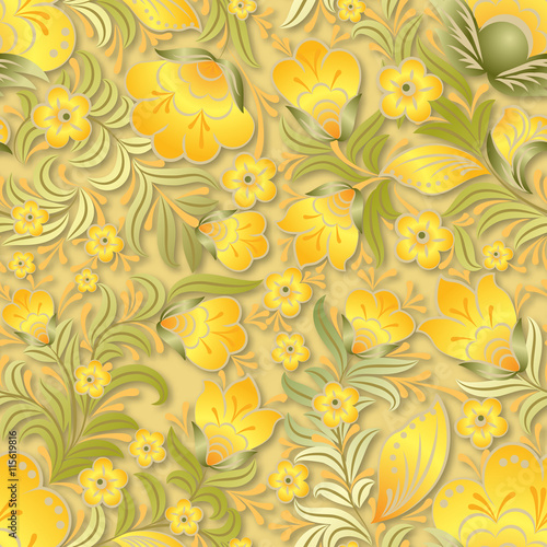 abstract summer seamless floral ornament