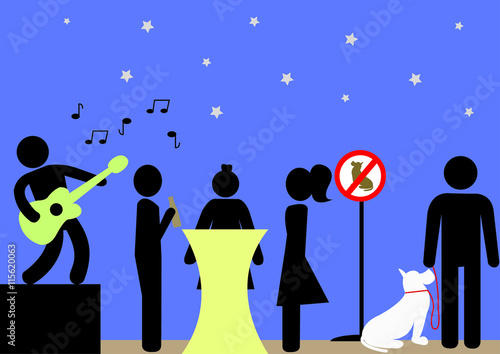 Illustration Hunde verboten; Hundehalter; Tierschützer; Hundeverbot; Hinweis; Schild; untersagt